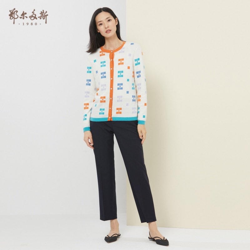 鄂尔多斯198020早春商场同款羊绒开衫保暖外套
