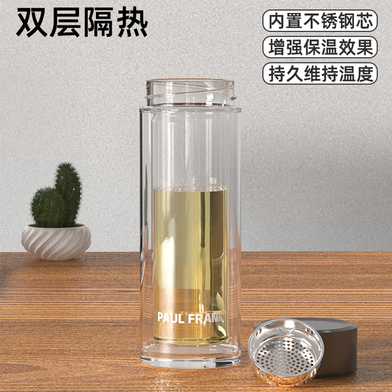 大嘴猴Paul Frank 双层玻璃杯（带茶漏）PFC835高清大图