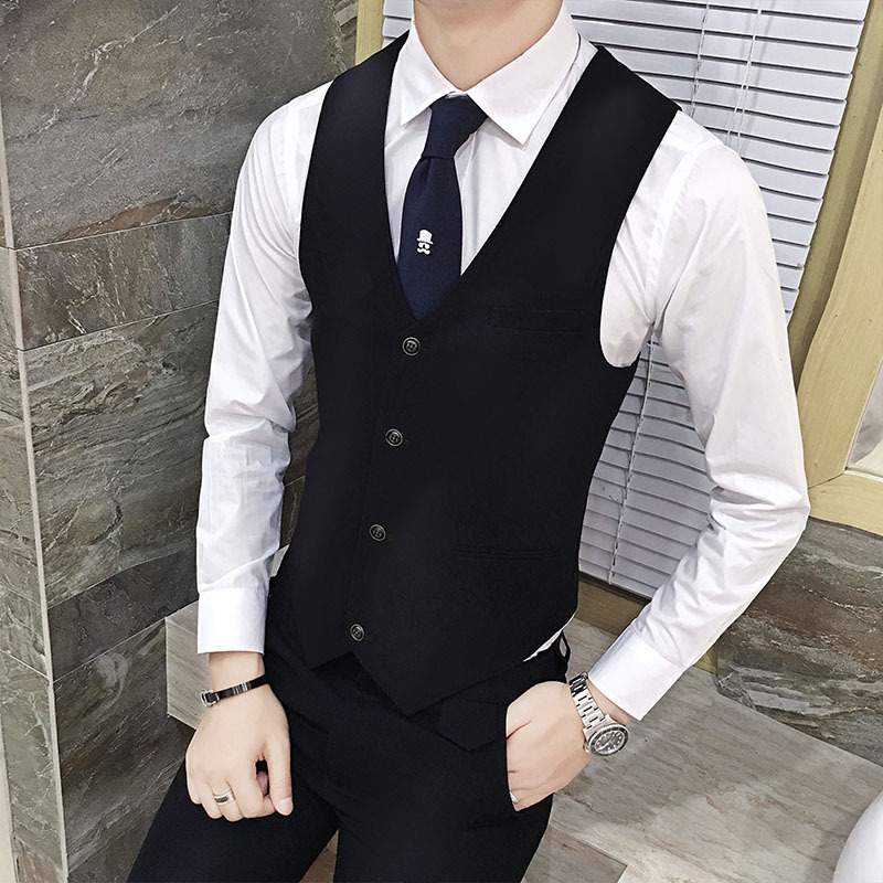 SUNTEK男士西装马甲秋冬新款2016韩版潮修身坎肩马夹男背心外套西服马甲马甲/背心