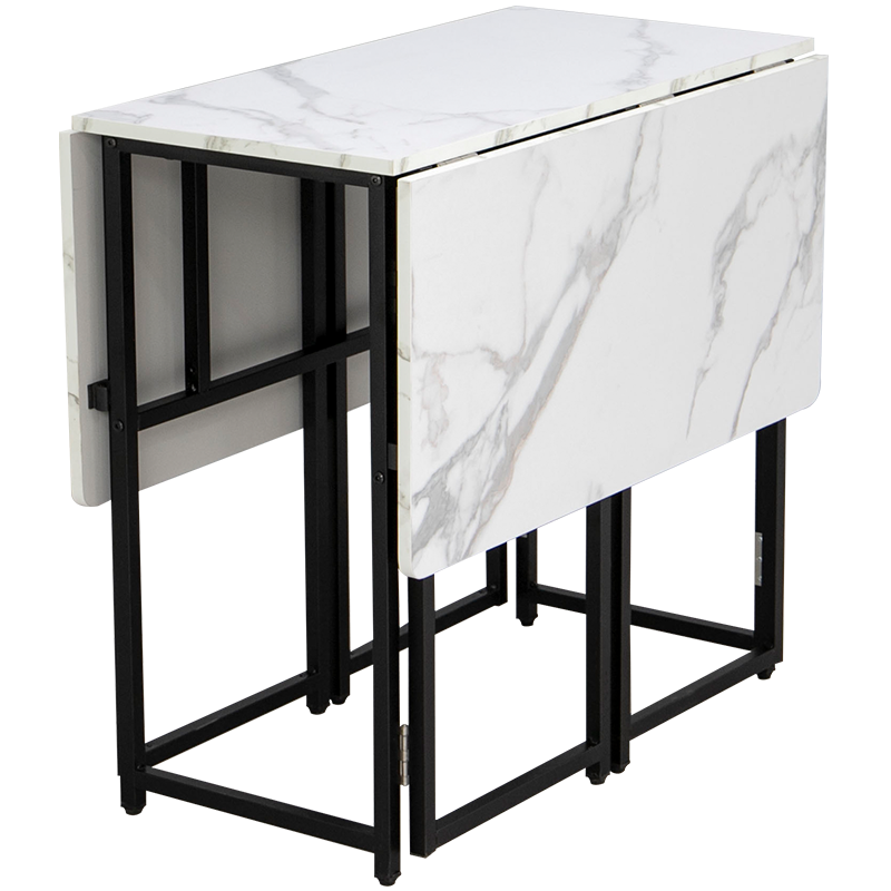 BONJEAN餐桌椅组合小户型现代简约饭桌客厅仿大理石轻奢可家用折叠餐桌子