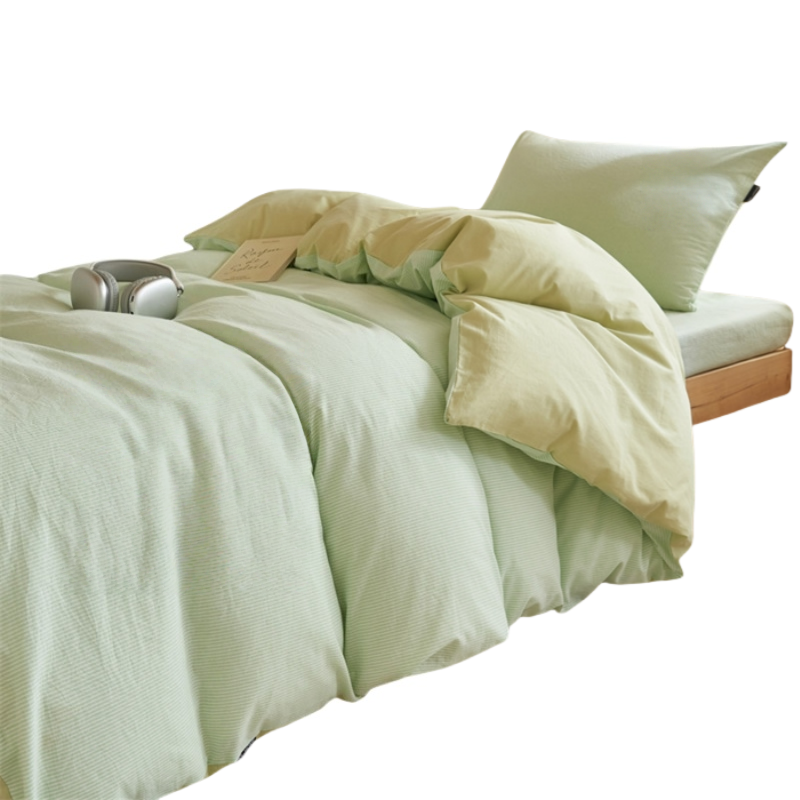 铭思沃床单三件套0.9*2.0米床 绿 套高清大图