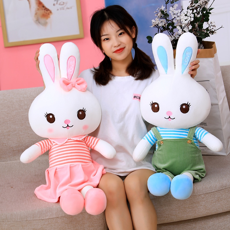 兔子毛绒玩具智扣小白兔玩偶布偶娃娃女可爱睡觉公仔床上安抚抱枕女孩