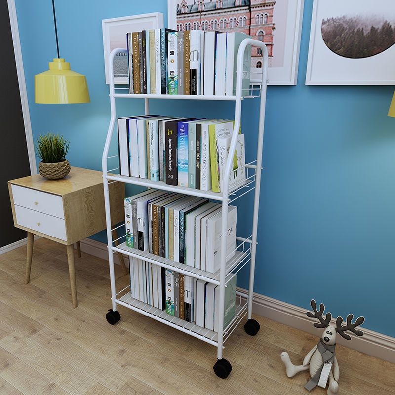 白色拍下送挂钩pp垫轮三层522680cm书架置物架卧室落地多层宜家小推车