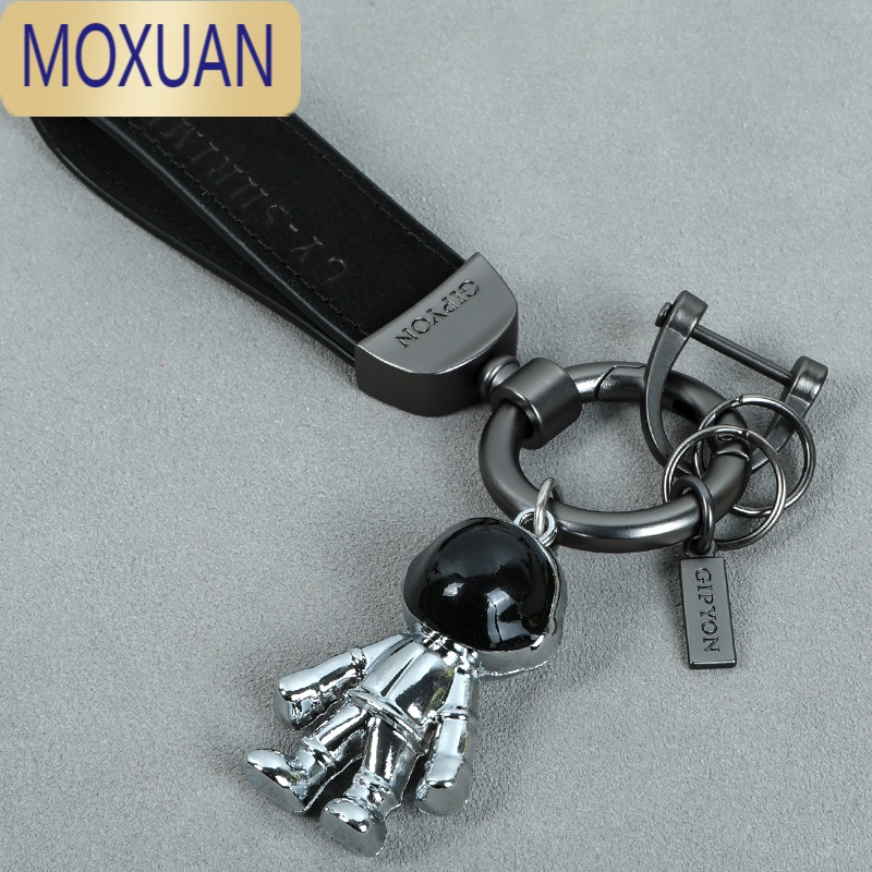 MOXUAN翻毛皮钥匙扣汽车遥控器挂件宇航员挂件男女士钥匙链圈环