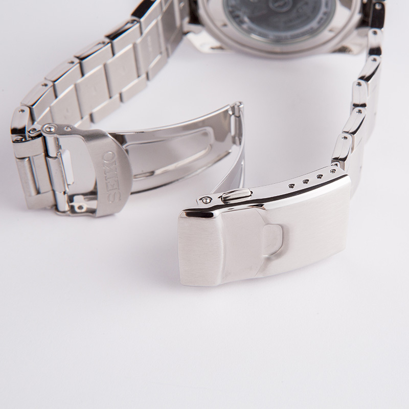 精工（SEIKO）手表 精工5号原装进口自动机械表商务休闲运动防水户外夜光双历功能计时男表蓝盘钢带 SRPB37J1