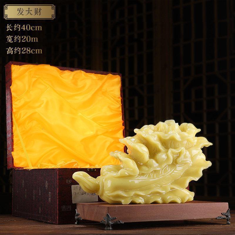 美帮汇玉石白菜摆件大号百财如意工艺品客厅电视柜装饰品高清大图