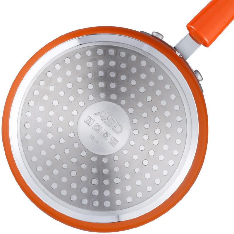 爱仕达（ASD）新不粘奶锅16cm 易洁一人食轻便蒸汤锅婴儿迷你带蒸格辅食锅 锅底加厚煮牛奶煮面不粘炖锅 燃气电磁炉通用图片