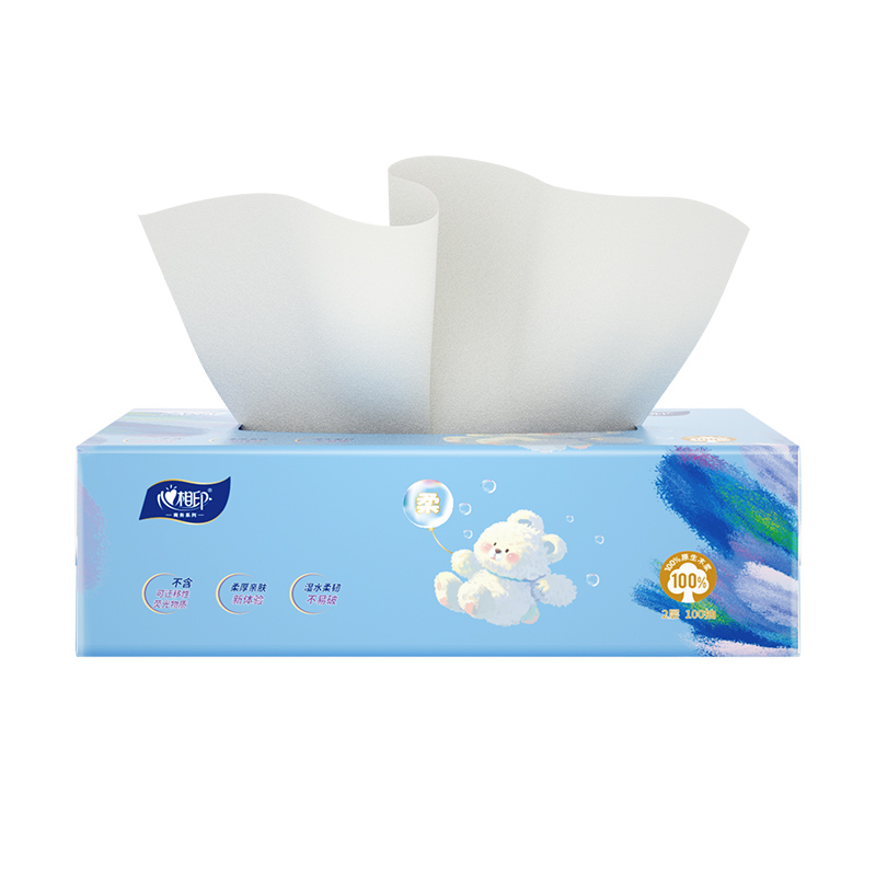 心相印(Mind Act Upon Mind) 小熊抽纸4提-12包 (100抽/包 3包/提) DT100