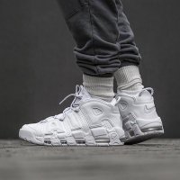 Nike Air More Uptempo '96男士中帮篮球鞋皮蓬乔治城蓝灰配色 缓震气垫实战战靴