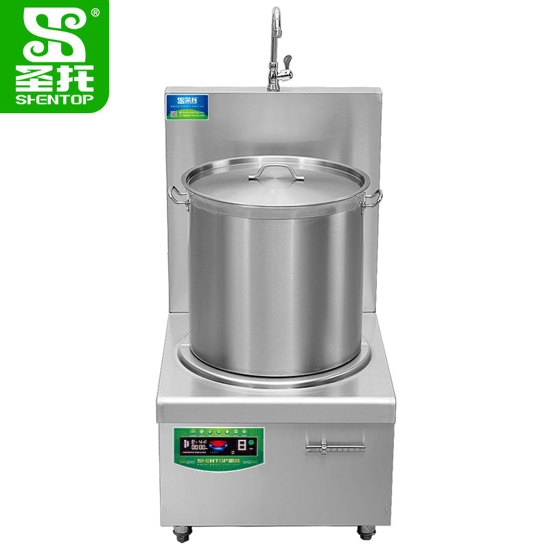 圣托(Shentop)304#不锈钢单头电矮汤炉 15KW 工业用单头煲粥煲汤炉 DCE31高清大图