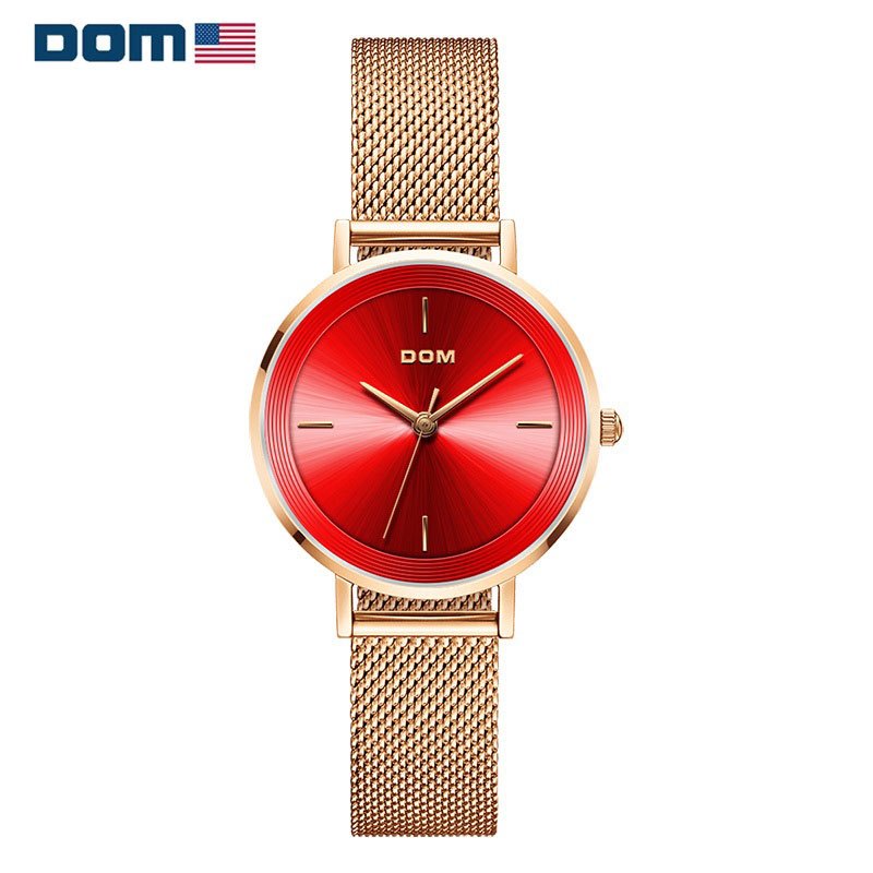 美国dom多姆品牌手表女石英表潮流时尚轻奢高档女士腕表渐变色石英表