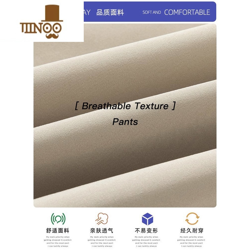 YANXU夏季薄款宽松冰丝裤子男直筒垂感西裤男生运动速干裤阔腿休闲长裤高清大图