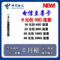 中国电信流量卡4G手机卡无限流量卡不限速不限量0月租全国通用手机卡随身wifi大王卡