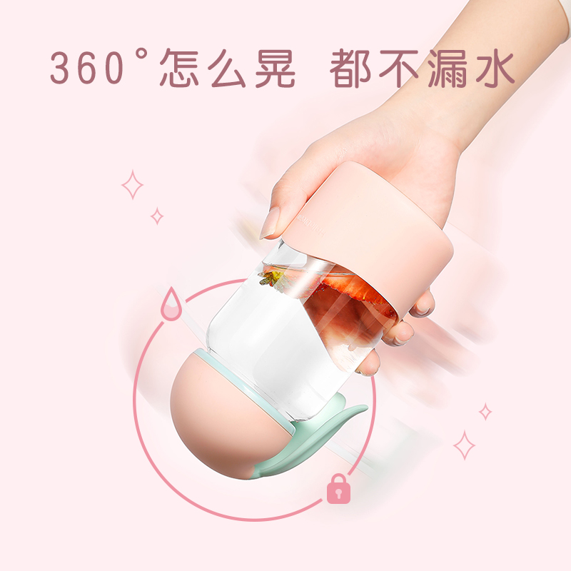 美帮汇玻璃杯女便携个性水杯风家用创意潮流超萌杯子瓶高清大图