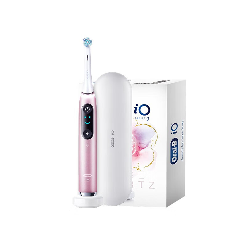 欧乐B(Oral-B)成人智能云感刷iO9粉色微震科技非声波磁力吸附充电式电动牙刷