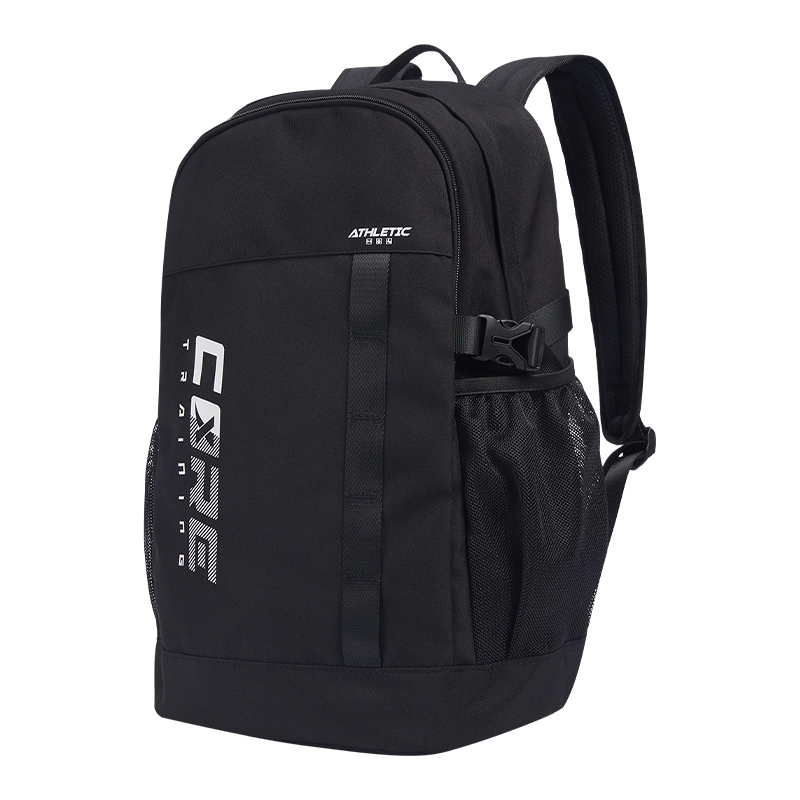 特步 黑色中性双肩包 977337118178/个高清大图