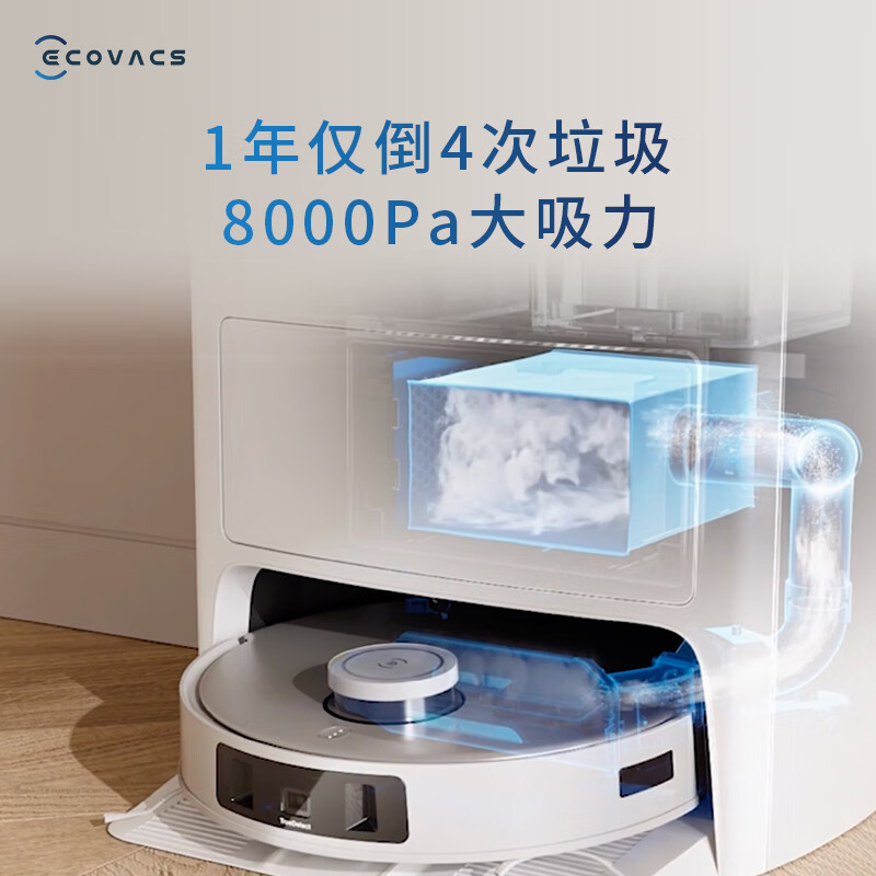 科沃斯(ECOVACS)扫地机器人T20S PRO上下水版扫拖一体热水洗抹布自动清洗自动集尘边拖边补水智能家用DLX53高清大图