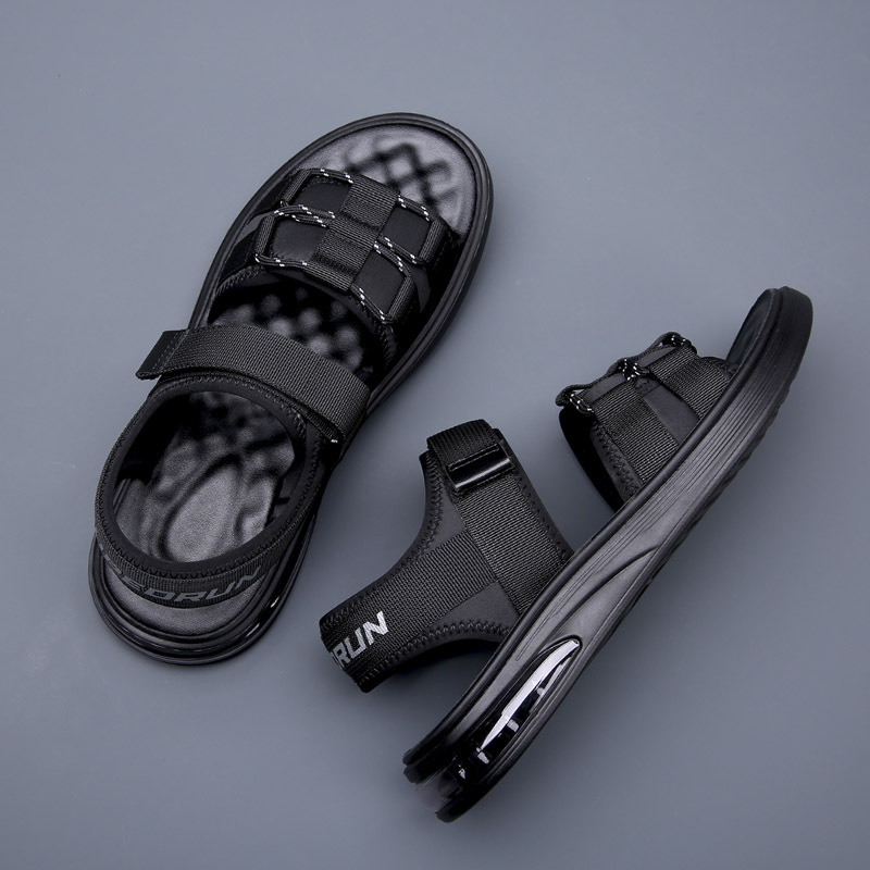 气垫增高凉鞋男士外穿2024夏季新款真皮休闲沙滩鞋男开车凉拖鞋潮_4453高清大图