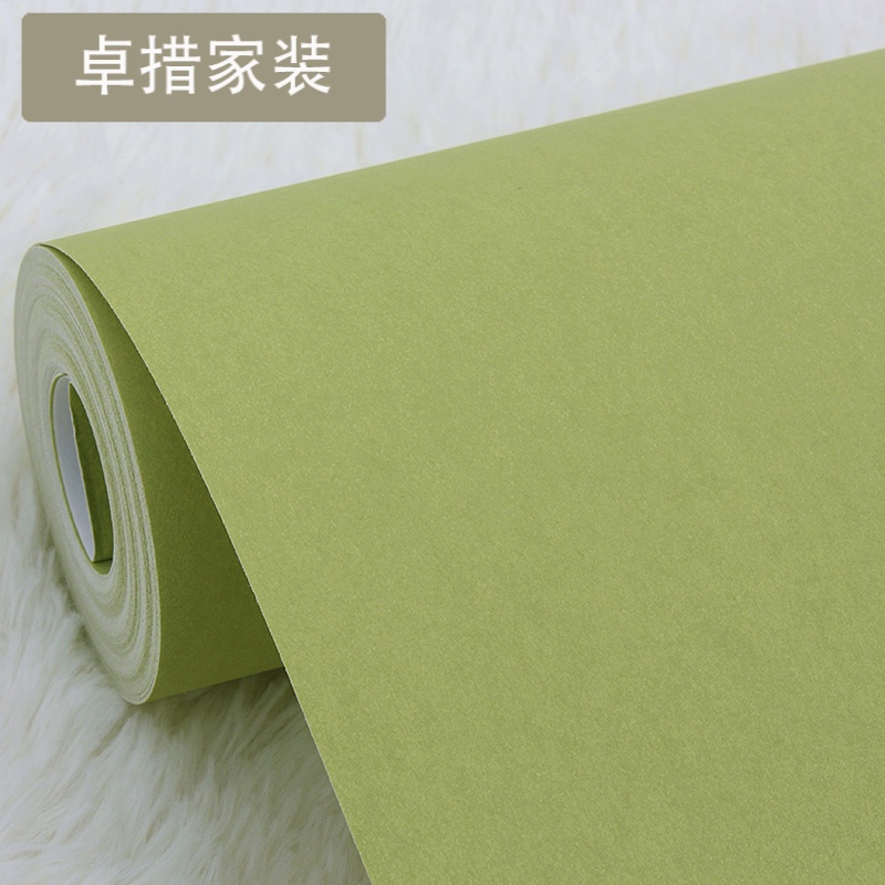 北欧简约浅绿色墙纸无纺布壁纸卧室客厅书房玄关儿童房电视背景墙壹德壹