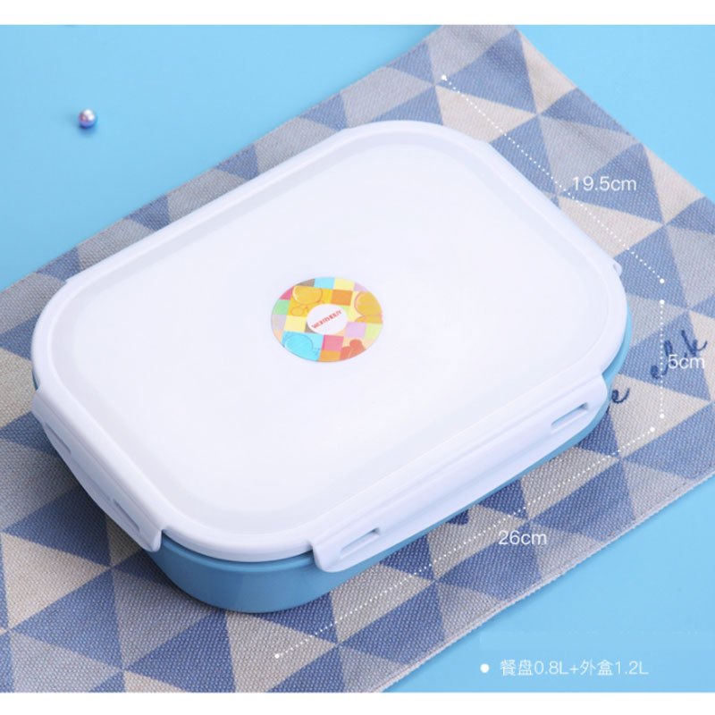 趣涉家居 不锈钢饭盒便当盒韩式成人分隔餐盒学生食堂简约餐盘带盖 生活日用家居器皿饭盒便当盒居家用品