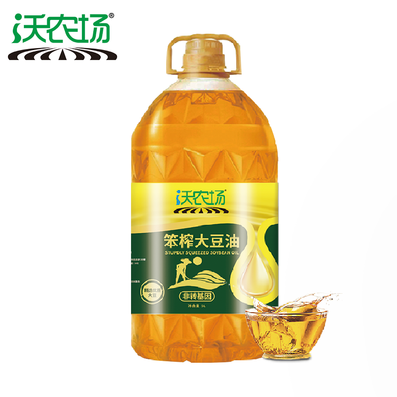沃农场笨榨大豆油5L/桶高清大图