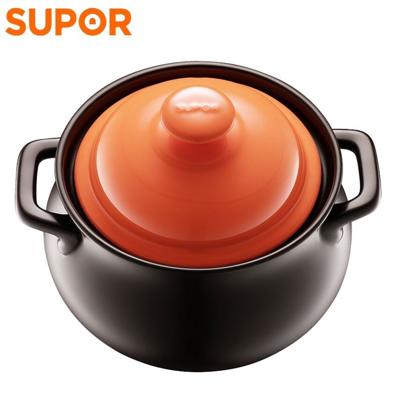 苏泊尔(SUPOR)新陶养生煲·惠系列(鼓)陶瓷煲汤煲进口锂辉石冷热交替不开裂EB60MAT01 6L