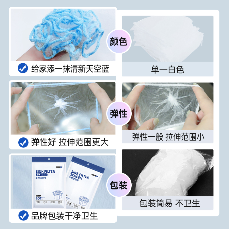 GRAREY格瑞亚一次性水槽过滤网厨房水槽垃圾过滤网下水道地漏洗碗 3包600只高清大图