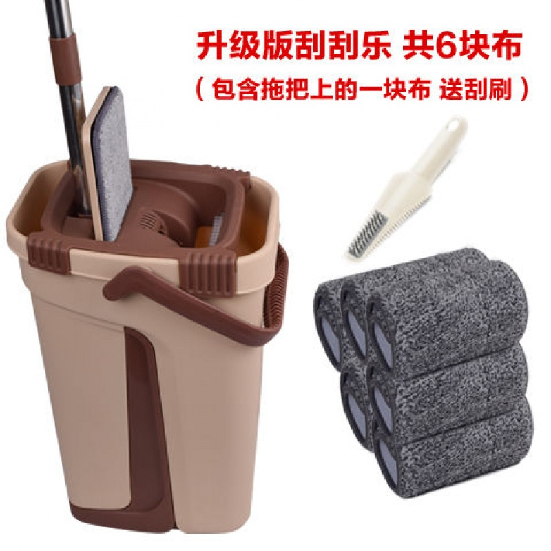 刮刮乐免手洗拖把懒人平板布家用旋转好神拖墩布拖布桶