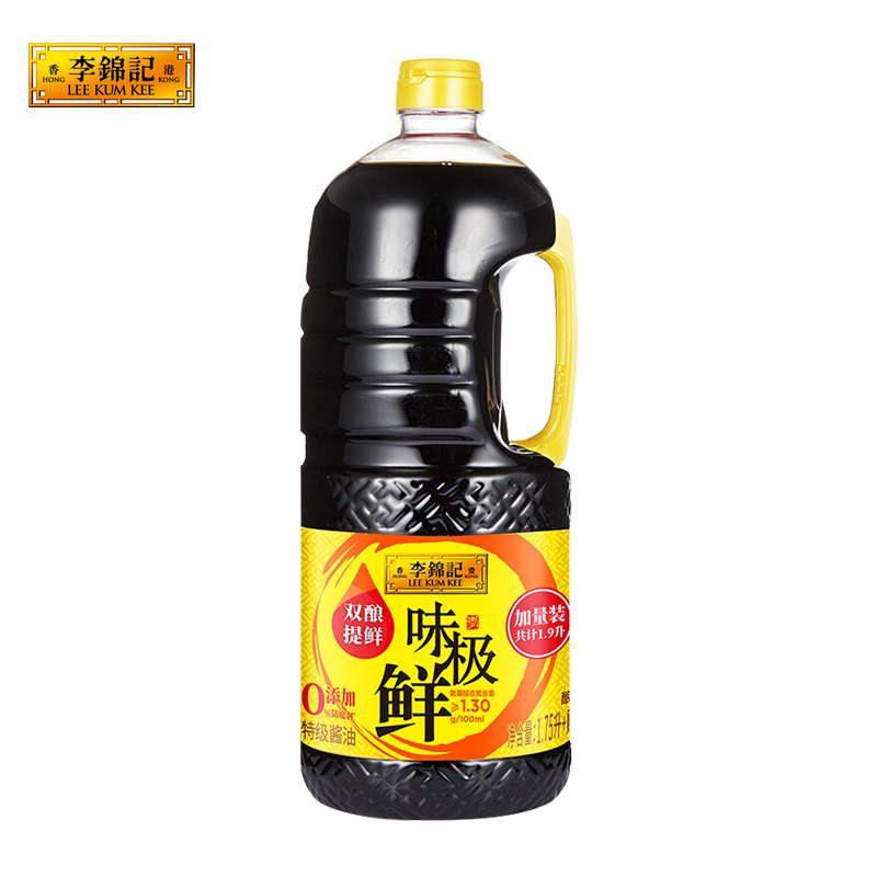 李锦记 LEEKUMKEE味极鲜特级酱油0添加防腐剂非转基因黄豆厨房味料家用酿造酱油 1.75L加送150ml