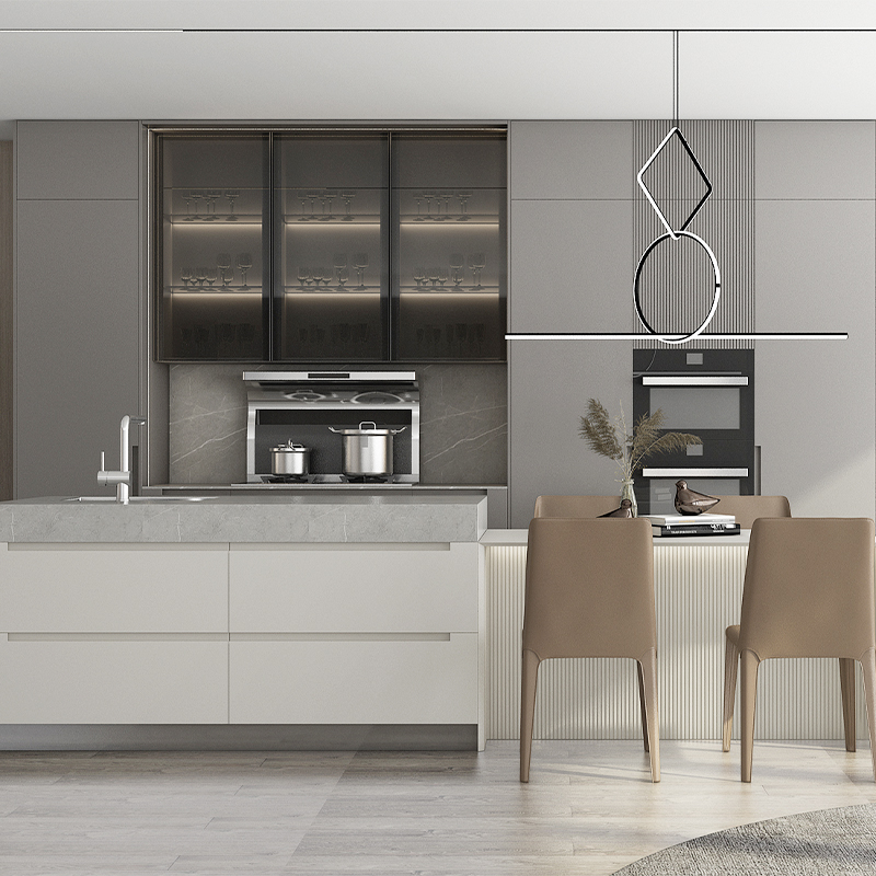 志邦厨柜橱柜定制厨房整体装修开放式石英石台面定制经济型家用组装