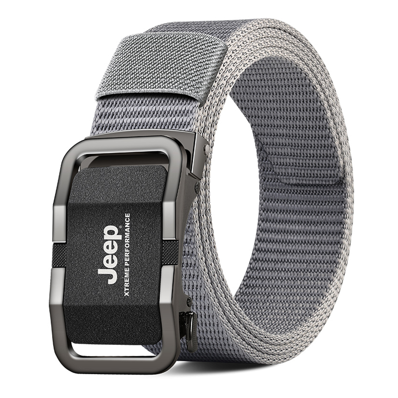 Jeep帆布腰带男自动扣尼龙裤带时尚休闲百搭编织战术腰带快裤带术高清大图