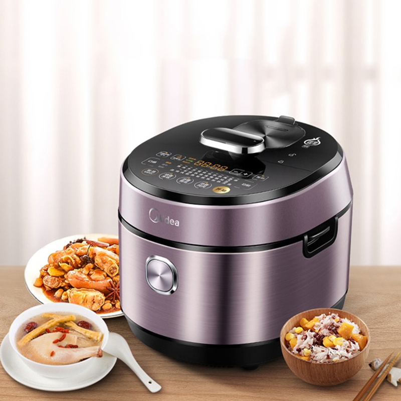 美的[Midea]电压力锅 IH电磁加热可中途加菜 钢胆5L高压锅 MY-HT5077P