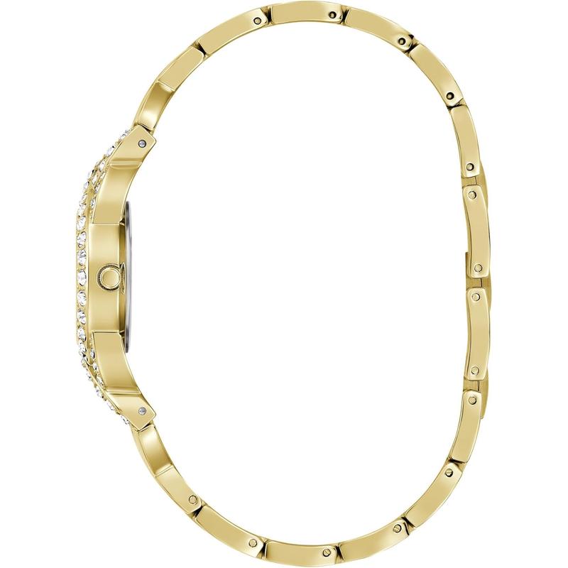 GUESS女士施华洛世奇仿水晶镶嵌金 tone 表盘金 tone 表链防水石高清大图