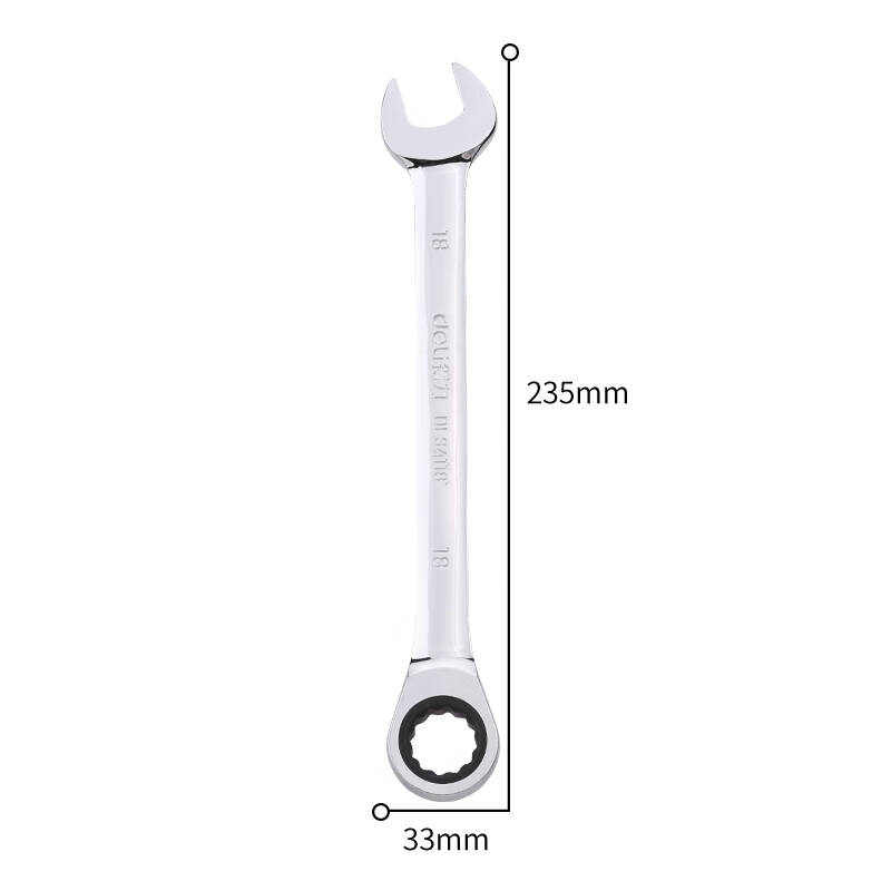 得力工具DL34114_镜面棘轮两用快扳14mm(新VI)高清大图