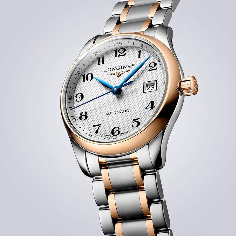 浪琴longines瑞士手表名匠系列麦粒纹表盘小蓝针送女友生日礼物钢带