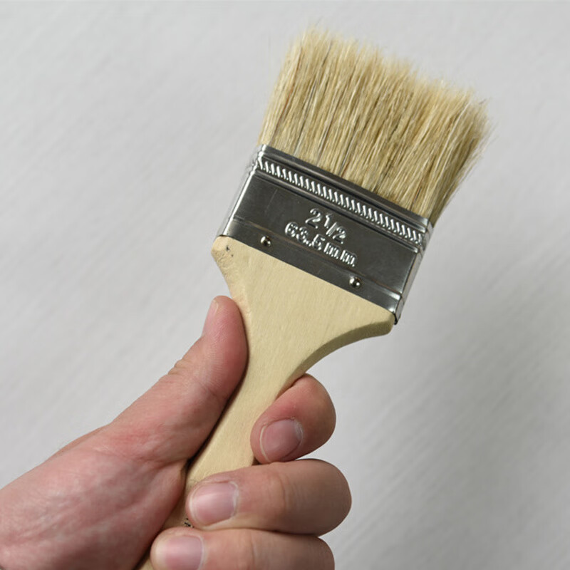 工霸木柄油漆刷a350木柄油漆刷扁油刷清洁刷带挂孔