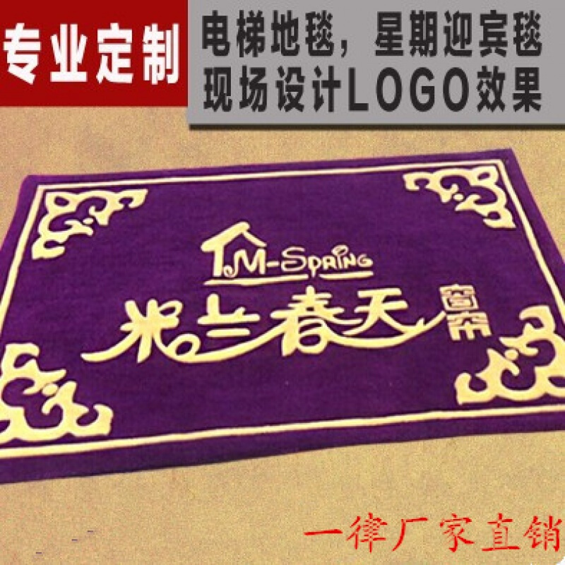 迎宾地毯定做logo地垫酒店进垫电梯地毯定制尺寸印字公司地毯