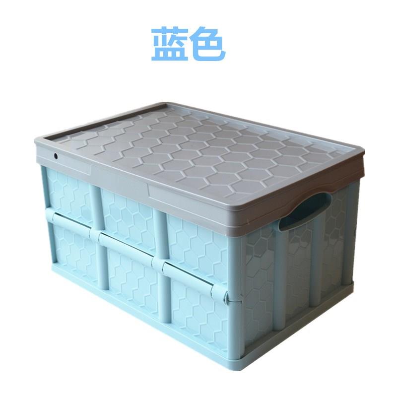 装书书箱滑轮省空间收纳箱带轮子有拉杆神器大号可折叠可移动箱子三维工匠 天蓝色只有箱子（小号）42*29*24cm