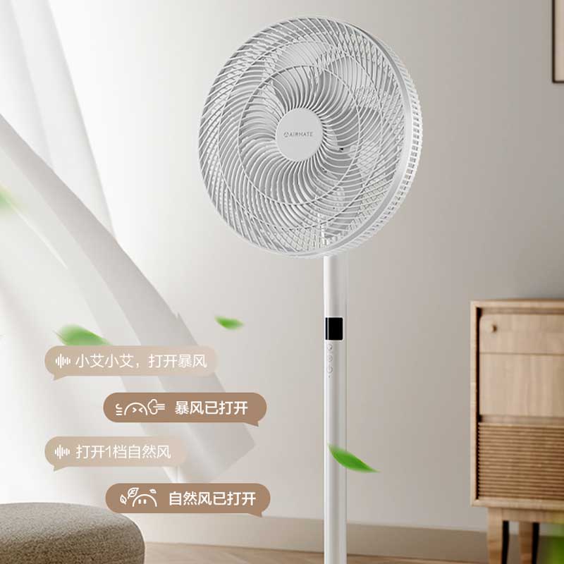 艾美特(Airmate)电风扇14寸语音遥控家用7片扇叶轻音低噪睡眠风自然风落地扇FS35-SR101高清大图