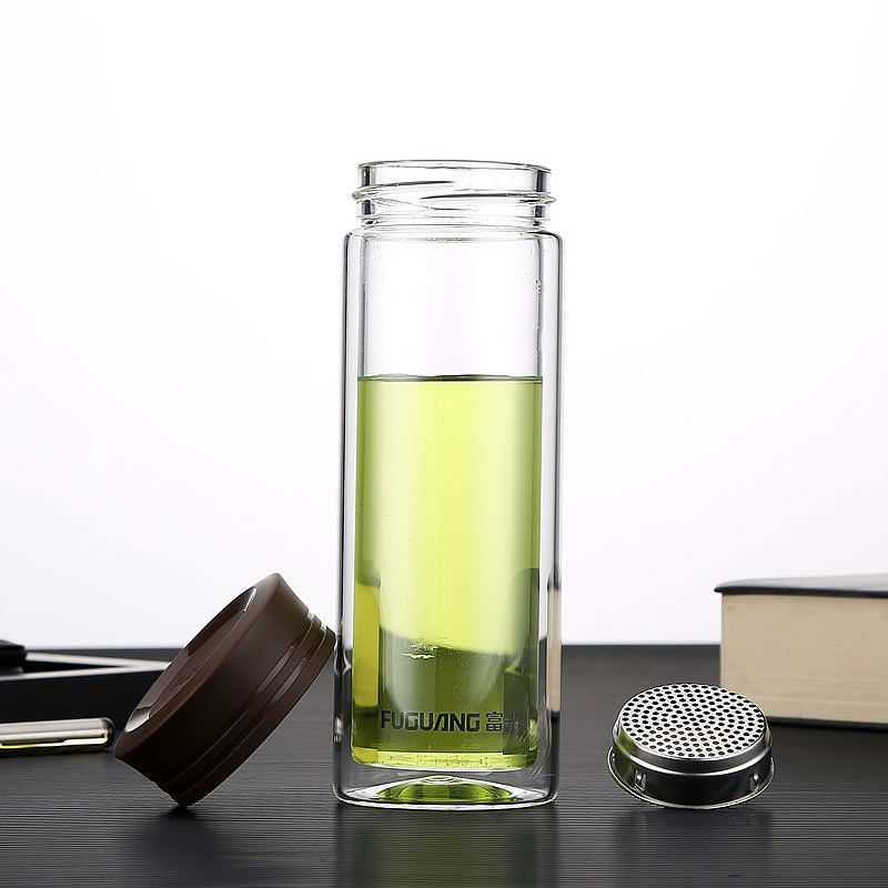 富光g1613sp400400ml致格双层玻璃杯水杯泡茶杯