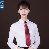 女士拉链领带正装商务职业韩版学院风自动懒人方便免打易拉得_1 酒红（光泽）