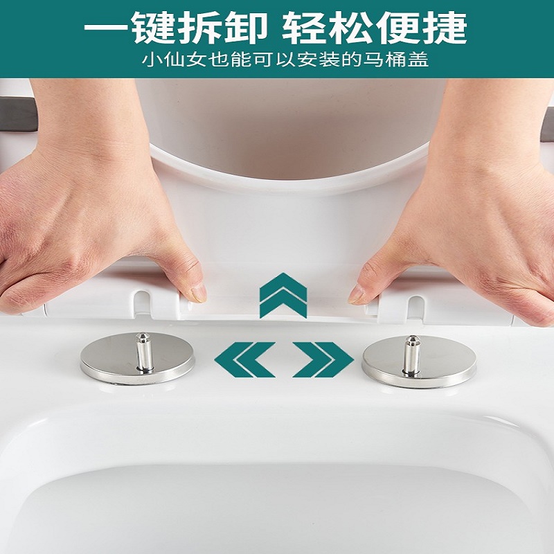 广妙马桶盖子家用通用坐便盖配件通用厕所板加厚坐垫圈老式子母坐便器 Z高清大图