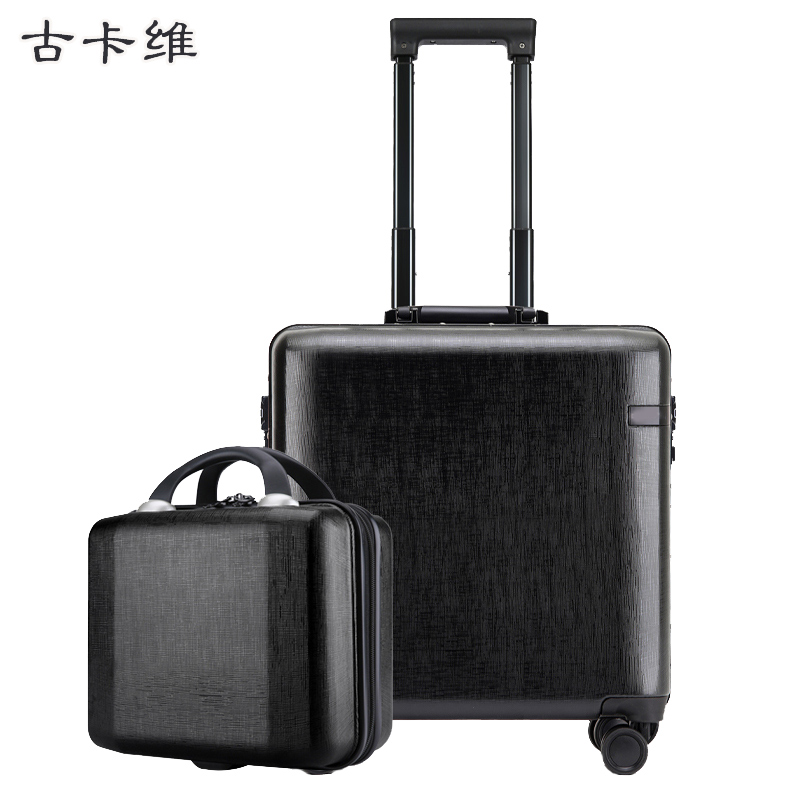 古卡维 子母登机箱 黑色18寸拉链款2001TA高清大图