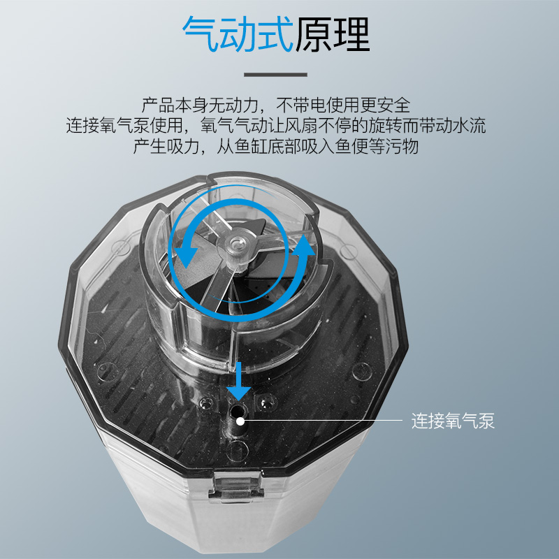鱼缸吸污器清理鱼缸吸便鱼屎清理器反气举水妖精吸便器鱼缸增氧高清大图