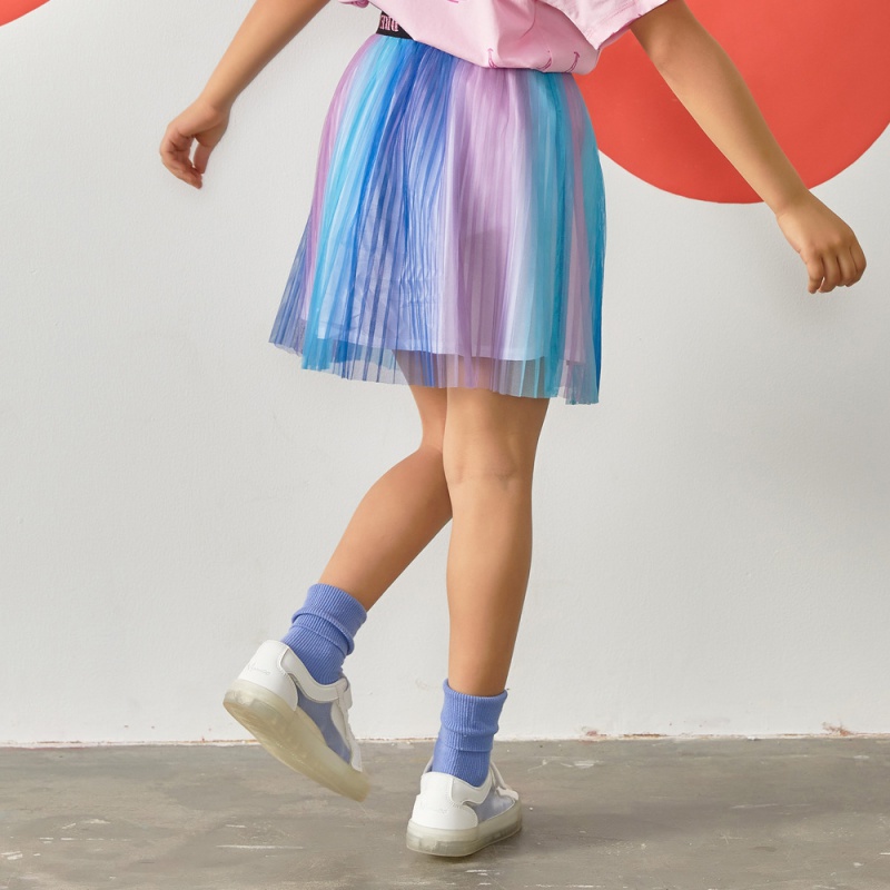 [99元3件]moomoo童装女童半身裙儿童裙子夏季新款洋气蓬蓬女中童网纱半裙高清大图