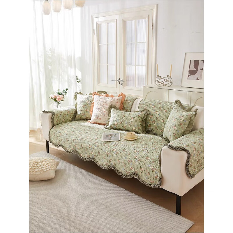维诺亚小清新沙发垫碎花田园沙发套罩布艺三人沙发通用盖布巾四季款高清大图
