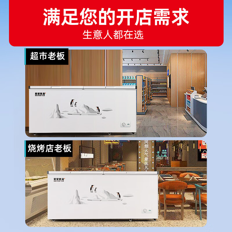 星星优品700升商用冰柜冷藏冷冻转换柜 保鲜强劲冷冻超市便利店大容量节能省电 可达零下负26度 BD/BC-700C/U高清大图