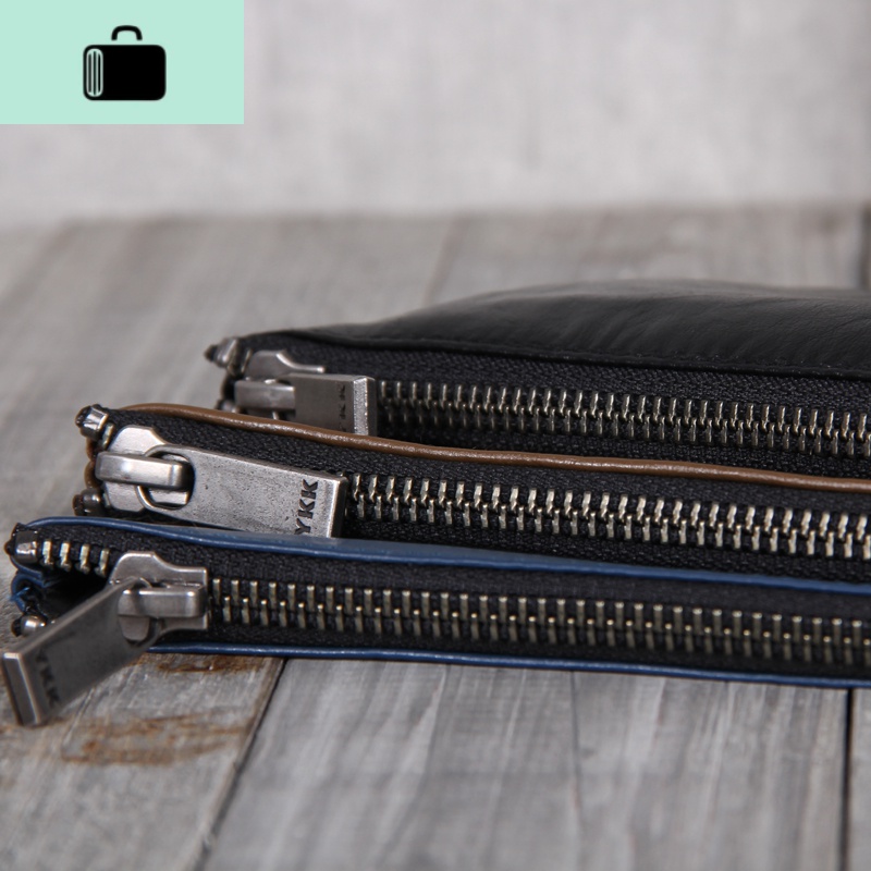 手工皮钱包头层牛皮钱夹简洁大方原创设计男女情侣款NEW LAKE 黑色加大