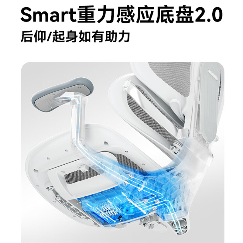 西昊 C300-Lite-V2-R102-JT 二代尊享款人体工学椅 [云白+脚踏] 电脑椅办公电竞老板高清大图