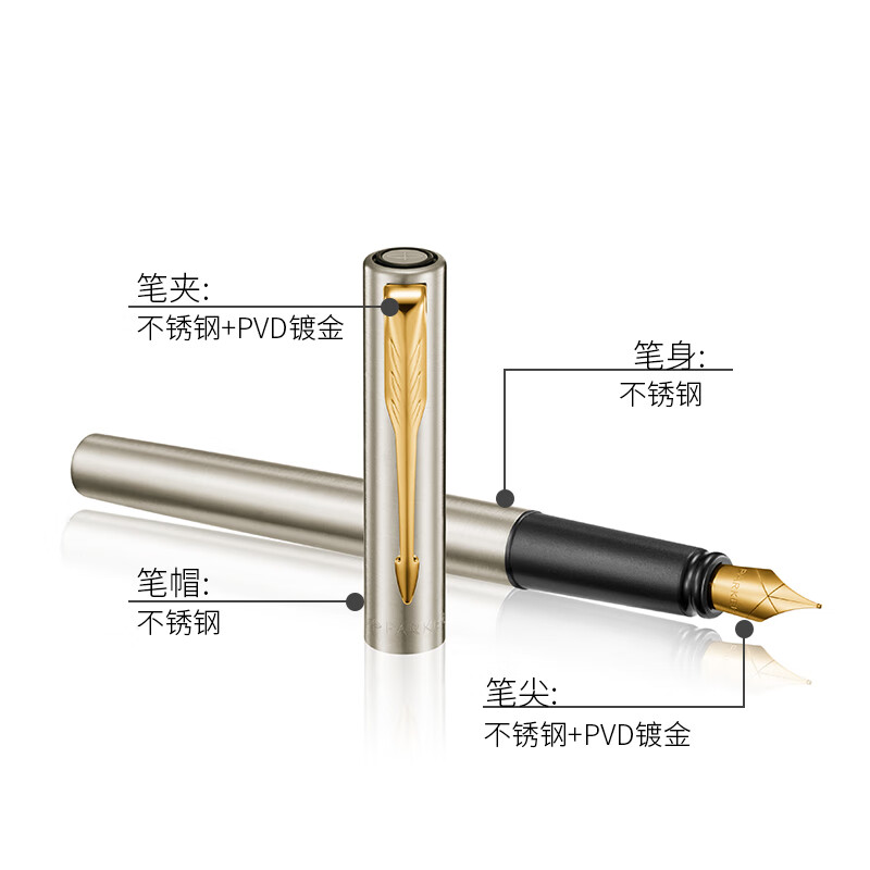 派克(PARKER)威雅XL钢杆金夹墨水笔高清大图
